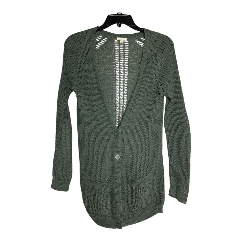 bp Dark Green Long Cardigan Sweater EUC BOX25